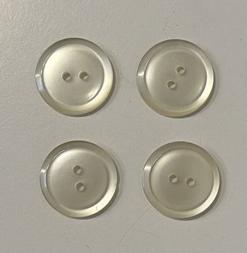 Buttons nylon 22mm/2-holes (24 pcs), Transparent